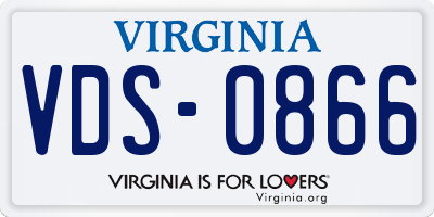 VA license plate VDS0866