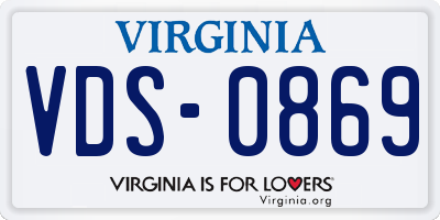 VA license plate VDS0869