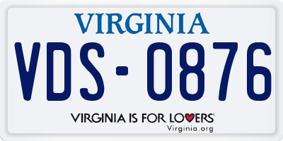 VA license plate VDS0876