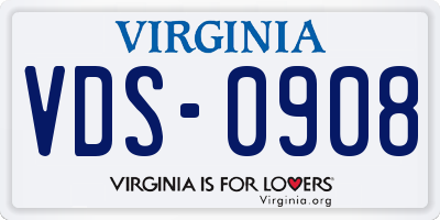 VA license plate VDS0908