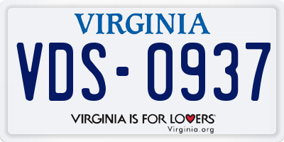 VA license plate VDS0937