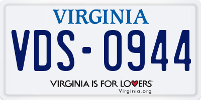 VA license plate VDS0944