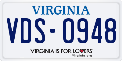 VA license plate VDS0948