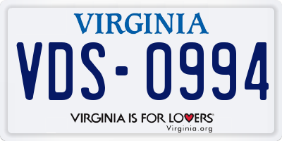 VA license plate VDS0994
