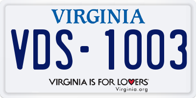 VA license plate VDS1003
