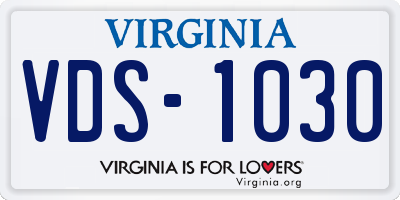 VA license plate VDS1030