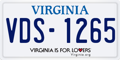 VA license plate VDS1265