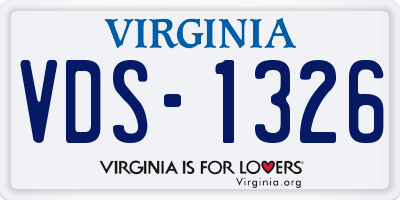 VA license plate VDS1326