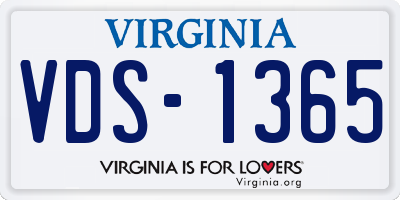 VA license plate VDS1365