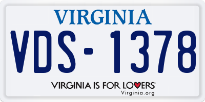 VA license plate VDS1378