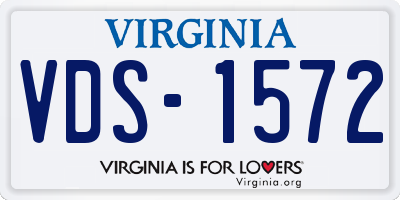 VA license plate VDS1572