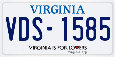 VA license plate VDS1585