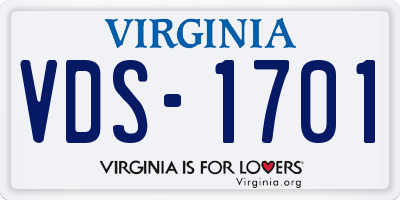 VA license plate VDS1701