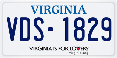 VA license plate VDS1829