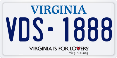 VA license plate VDS1888