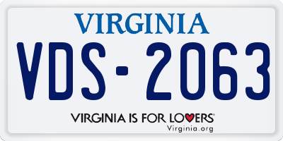 VA license plate VDS2063
