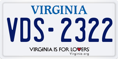 VA license plate VDS2322