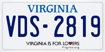 VA license plate VDS2819