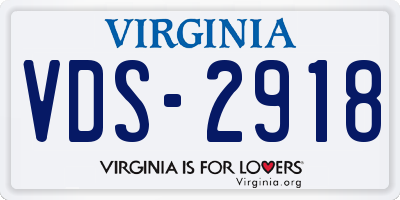 VA license plate VDS2918