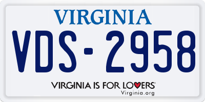 VA license plate VDS2958