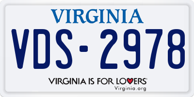 VA license plate VDS2978