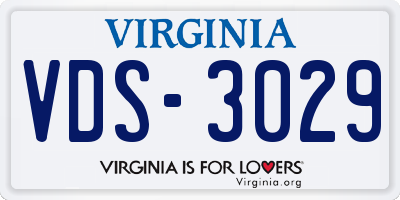 VA license plate VDS3029