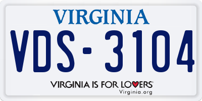 VA license plate VDS3104