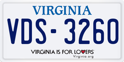 VA license plate VDS3260
