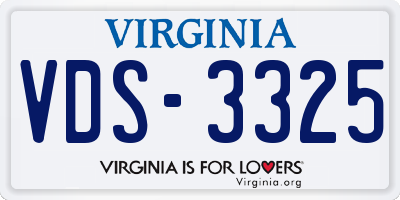 VA license plate VDS3325