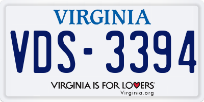 VA license plate VDS3394