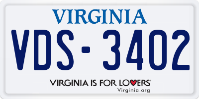 VA license plate VDS3402