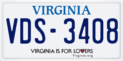 VA license plate VDS3408