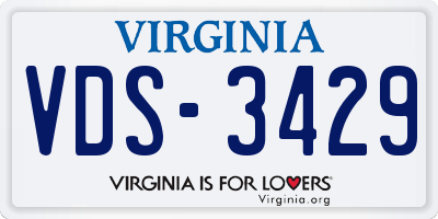 VA license plate VDS3429
