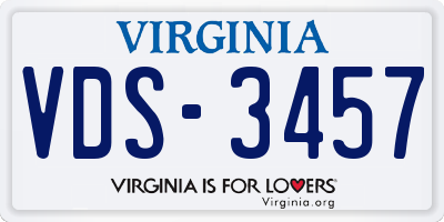 VA license plate VDS3457