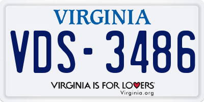 VA license plate VDS3486
