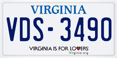 VA license plate VDS3490