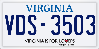 VA license plate VDS3503
