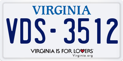VA license plate VDS3512