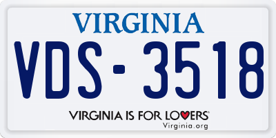 VA license plate VDS3518