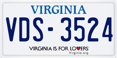 VA license plate VDS3524