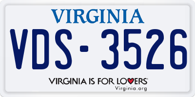 VA license plate VDS3526