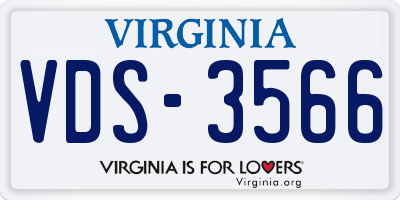 VA license plate VDS3566