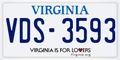 VA license plate VDS3593