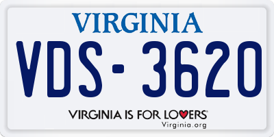 VA license plate VDS3620