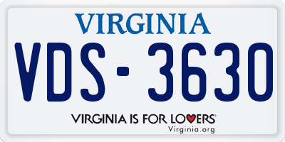 VA license plate VDS3630