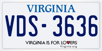 VA license plate VDS3636