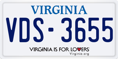VA license plate VDS3655