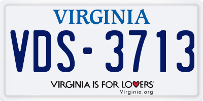 VA license plate VDS3713