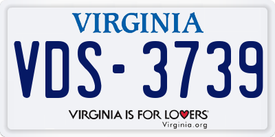 VA license plate VDS3739