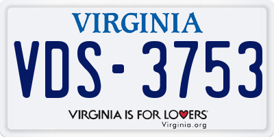 VA license plate VDS3753